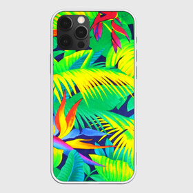 Чехол для iPhone 12 Pro Max с принтом ТРОПИКИ в Кировске, Силикон |  | bright | colorful | neon | retro | vintage | винтаж | неон | неоновые | пальмы | ретро | ретро неон | тропики | тропические листья