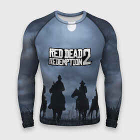 Мужской рашгард 3D с принтом RED DEAD REDEMPTION в Кировске,  |  | arthur morgan | cowboy | online | red dead online | red dead redemption 2 | rockstar games | wild west | артур морган | бандит | вестерн | винтовка | дикий запад | ковбой | рокстар