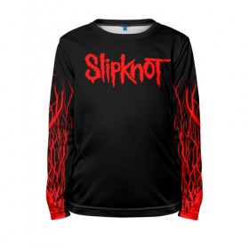 Детский лонгслив 3D с принтом Slipknot в Кировске, 100% полиэстер | длинные рукава, круглый вырез горловины, полуприлегающий силуэт
 | 