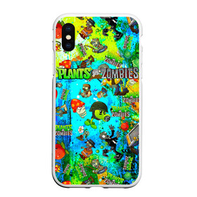 Чехол для iPhone XS Max матовый с принтом Plants vs Zombies в Кировске, Силикон | Область печати: задняя сторона чехла, без боковых панелей | plant | zombies | зомби | растения | растения против зомби