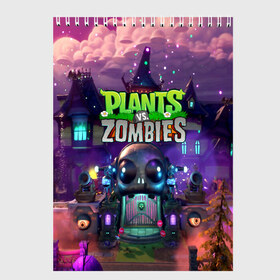 Скетчбук с принтом PLANTS VS ZOMBIES в Кировске, 100% бумага
 | 48 листов, плотность листов — 100 г/м2, плотность картонной обложки — 250 г/м2. Листы скреплены сверху удобной пружинной спиралью | Тематика изображения на принте: garden warfare | pl | plants | plants vs. zombies | plants vs. zombies: garden warfare | popcap | zombies | кактус | картошка | подсолнух | растения против зомби | сад