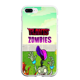 Чехол для iPhone 7Plus/8 Plus матовый с принтом PLANTS VS ZOMBIES в Кировске, Силикон | Область печати: задняя сторона чехла, без боковых панелей | Тематика изображения на принте: garden warfare | pl | plants | plants vs. zombies | plants vs. zombies: garden warfare | popcap | zombies | кактус | картошка | подсолнух | растения против зомби | сад