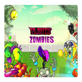 Магнитный плакат 3Х3 с принтом PLANTS VS ZOMBIES в Кировске, Полимерный материал с магнитным слоем | 9 деталей размером 9*9 см | garden warfare | pl | plants | plants vs. zombies | plants vs. zombies: garden warfare | popcap | zombies | кактус | картошка | подсолнух | растения против зомби | сад