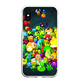 Чехол для iPhone XS Max матовый с принтом Plants vs Zombies в Кировске, Силикон | Область печати: задняя сторона чехла, без боковых панелей | garden warfare | pl | plants | plants vs. zombies | plants vs. zombies: garden warfare | popcap | zombies | кактус | картошка | подсолнух | растения против зомби | сад