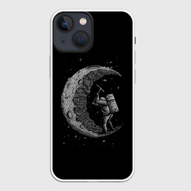 Чехол для iPhone 13 mini с принтом Лунокоп в Кировске,  |  | cat | galaxy | moon | nasa | space | вселенная | галактика | звезды | космонавт | космос | луна | наса | скафандр