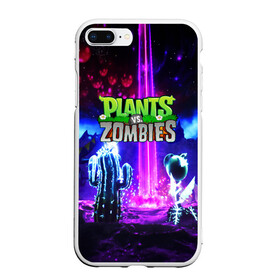 Чехол для iPhone 7Plus/8 Plus матовый с принтом PLANTS VS ZOMBIES в Кировске, Силикон | Область печати: задняя сторона чехла, без боковых панелей | Тематика изображения на принте: garden warfare | plants | plants vs. zombies | plants vs. zombies: garden warfare | popcap | zombies | кактус | картошка | подсолнух | растения против зомби | сад