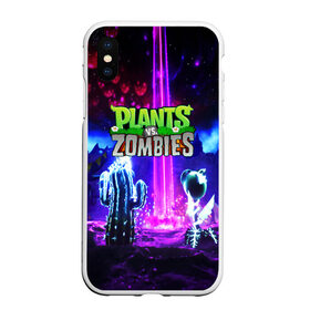 Чехол для iPhone XS Max матовый с принтом PLANTS VS ZOMBIES в Кировске, Силикон | Область печати: задняя сторона чехла, без боковых панелей | garden warfare | plants | plants vs. zombies | plants vs. zombies: garden warfare | popcap | zombies | кактус | картошка | подсолнух | растения против зомби | сад