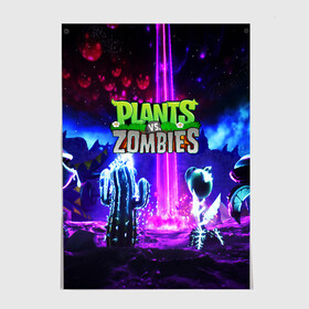 Постер с принтом PLANTS VS.ZOMBIES в Кировске, 100% бумага
 | бумага, плотность 150 мг. Матовая, но за счет высокого коэффициента гладкости имеет небольшой блеск и дает на свету блики, но в отличии от глянцевой бумаги не покрыта лаком | garden warfare | plants | plants vs. zombies | plants vs. zombies: garden warfare | popcap | zombies | кактус | картошка | подсолнух | растения против зомби | сад