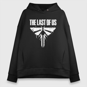 Женское худи Oversize хлопок с принтом THE LAST OF US в Кировске, френч-терри — 70% хлопок, 30% полиэстер. Мягкий теплый начес внутри —100% хлопок | боковые карманы, эластичные манжеты и нижняя кромка, капюшон на магнитной кнопке | cicadas | fireflies | naughty dog | the last of us | the last of us part 2 | джоэл | последние из нас | цикады | элли