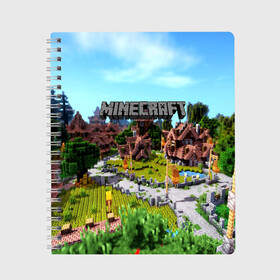 Тетрадь с принтом MINECRAFT WORLD в Кировске, 100% бумага | 48 листов, плотность листов — 60 г/м2, плотность картонной обложки — 250 г/м2. Листы скреплены сбоку удобной пружинной спиралью. Уголки страниц и обложки скругленные. Цвет линий — светло-серый
 | craft | creeper | dungeon | dungeons | earth | game | logo | mine | minecraft | mobile | online | дунгеонс | земля | зомби | игра | крипер | лого | майкрафт | майнкрафт | мобайл | онлайн | подземелье | подземелья