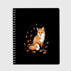 Тетрадь с принтом FOX в Кировске, 100% бумага | 48 листов, плотность листов — 60 г/м2, плотность картонной обложки — 250 г/м2. Листы скреплены сбоку удобной пружинной спиралью. Уголки страниц и обложки скругленные. Цвет линий — светло-серый
 | 20 | 2020 | animal | animals | forest | fox | redhead | животное | животные | зима | лес | лис | лиса | лисица | новый год | рыжая | фыр