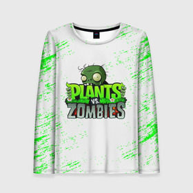 Женский лонгслив 3D с принтом Plants vs. Zombies в Кировске, 100% полиэстер | длинные рукава, круглый вырез горловины, полуприлегающий силуэт | plants vs. zombies | зомби | игра | компьютерная игра | против | растения | растения против зомби