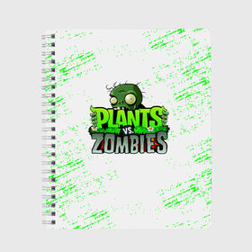 Тетрадь с принтом Plants vs Zombies в Кировске, 100% бумага | 48 листов, плотность листов — 60 г/м2, плотность картонной обложки — 250 г/м2. Листы скреплены сбоку удобной пружинной спиралью. Уголки страниц и обложки скругленные. Цвет линий — светло-серый
 | plants vs. zombies | зомби | игра | компьютерная игра | против | растения | растения против зомби