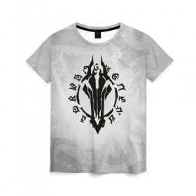Женская футболка 3D с принтом Darksiders в Кировске, 100% полиэфир ( синтетическое хлопкоподобное полотно) | прямой крой, круглый вырез горловины, длина до линии бедер | ад | ангелы | апокалипсис | демоны | дьяволы | знаки | лого | логотип | орда | раздор