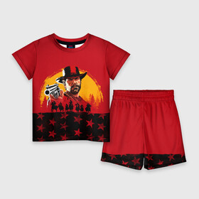 Детский костюм с шортами 3D с принтом Red Dead Redemption 2 в Кировске,  |  | dead | rdr | rdr2 | red | redemption | артур | банда | бандиты | вестерн | дикий запад | ковбои | морган | сша