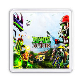 Магнит 55*55 с принтом PLANTS VS. ZOMBIES в Кировске, Пластик | Размер: 65*65 мм; Размер печати: 55*55 мм | garden warfare | plants | plants vs. zombies | plants vs. zombies: garden warfare | popcap | zombies | кактус | картошка | подсолнух | растения против зомби | сад