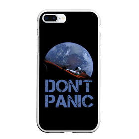 Чехол для iPhone 7Plus/8 Plus матовый с принтом Dont Panic в Кировске, Силикон | Область печати: задняя сторона чехла, без боковых панелей | 2022 | cat | elon | galaxy | mars | moon | musk | nasa | space | spacex | tesla | вселенная | галактика | звезды | илон | космонавт | космос | луна | марс | маск | наса | скафандр | тесла