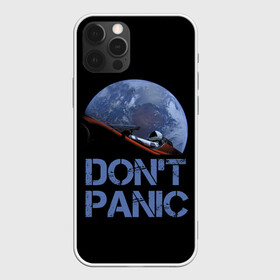 Чехол для iPhone 12 Pro с принтом Dont Panic в Кировске, силикон | область печати: задняя сторона чехла, без боковых панелей | 2022 | cat | elon | galaxy | mars | moon | musk | nasa | space | spacex | tesla | вселенная | галактика | звезды | илон | космонавт | космос | луна | марс | маск | наса | скафандр | тесла