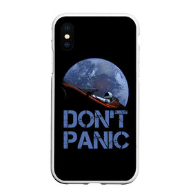 Чехол для iPhone XS Max матовый с принтом Dont Panic в Кировске, Силикон | Область печати: задняя сторона чехла, без боковых панелей | 2022 | cat | elon | galaxy | mars | moon | musk | nasa | space | spacex | tesla | вселенная | галактика | звезды | илон | космонавт | космос | луна | марс | маск | наса | скафандр | тесла