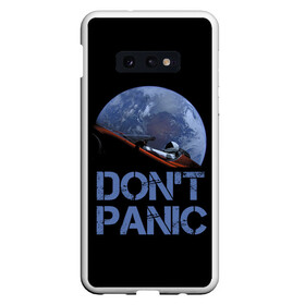 Чехол для Samsung S10E с принтом Dont Panic в Кировске, Силикон | Область печати: задняя сторона чехла, без боковых панелей | 2022 | cat | elon | galaxy | mars | moon | musk | nasa | space | spacex | tesla | вселенная | галактика | звезды | илон | космонавт | космос | луна | марс | маск | наса | скафандр | тесла