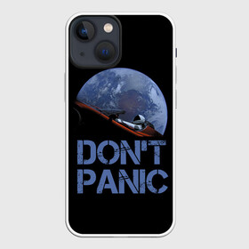 Чехол для iPhone 13 mini с принтом Dont Panic в Кировске,  |  | 2022 | cat | elon | galaxy | mars | moon | musk | nasa | space | spacex | tesla | вселенная | галактика | звезды | илон | космонавт | космос | луна | марс | маск | наса | скафандр | тесла