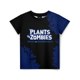 Детская футболка 3D с принтом Plants vs. Zombies в Кировске, 100% гипоаллергенный полиэфир | прямой крой, круглый вырез горловины, длина до линии бедер, чуть спущенное плечо, ткань немного тянется | battle | game | plants vs zombies | plants vs zombies battle for neighborville | zombie | битва | битва за нейборвиль | зомби | игра | надпись | растения | растения против зомби