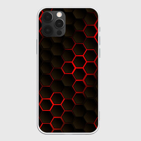 Чехол для iPhone 12 Pro Max с принтом 3D СОТЫ в Кировске, Силикон |  | Тематика изображения на принте: 3d | 3д | black | metal | red | texture | абстракция | камень | лава | метал | соты | текстура | черная