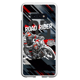 Чехол для Samsung S10E с принтом Road Rider Мотоциклист в Кировске, Силикон | Область печати: задняя сторона чехла, без боковых панелей | Тематика изображения на принте: moto | motobike | road rider | гонка | гонщик | мото | мотоцикл | мотоциклист