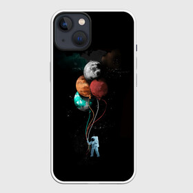 Чехол для iPhone 13 с принтом Космонавт с шариками в Кировске,  |  | cat | elon | galaxy | mars | moon | musk | nasa | space | spacex | вселенная | галактика | звезды | илон | космонавт | космос | луна | марс | маск | наса | скафандр