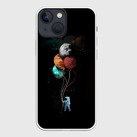 Чехол для iPhone 13 mini с принтом Космонавт с шариками в Кировске,  |  | cat | elon | galaxy | mars | moon | musk | nasa | space | spacex | вселенная | галактика | звезды | илон | космонавт | космос | луна | марс | маск | наса | скафандр