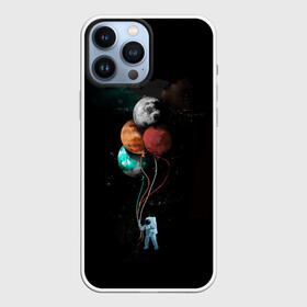 Чехол для iPhone 13 Pro Max с принтом Космонавт с шариками в Кировске,  |  | cat | elon | galaxy | mars | moon | musk | nasa | space | spacex | вселенная | галактика | звезды | илон | космонавт | космос | луна | марс | маск | наса | скафандр