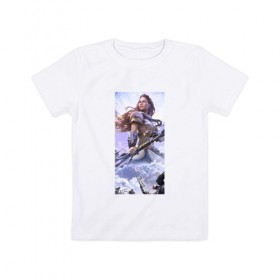 Детская футболка хлопок с принтом Horizon Zero Dawn в Кировске, 100% хлопок | круглый вырез горловины, полуприлегающий силуэт, длина до линии бедер | horizon zero dawn | лук | персонаж | элой
