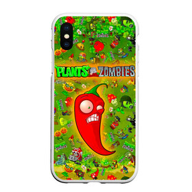 Чехол для iPhone XS Max матовый с принтом Plants vs Zombies в Кировске, Силикон | Область печати: задняя сторона чехла, без боковых панелей | plant | zombies | зомби | растения | растения против зомби