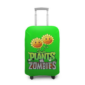 Чехол для чемодана 3D с принтом PLANTS VS ZOMBIES в Кировске, 86% полиэфир, 14% спандекс | двустороннее нанесение принта, прорези для ручек и колес | battle | plants | plants vs zombies | pvsz | vs | zombies | растения против зомби