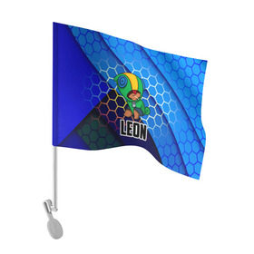 Флаг для автомобиля с принтом BRAWL STARS LEON в Кировске, 100% полиэстер | Размер: 30*21 см | android | brawl stars | games | leon | mobile game | stars | игры | леон | мобильные игры