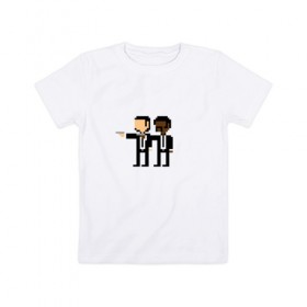 Детская футболка хлопок с принтом Пиксельные агенты в Кировске, 100% хлопок | круглый вырез горловины, полуприлегающий силуэт, длина до линии бедер | 