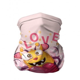 Бандана-труба 3D с принтом LOVE в Кировске, 100% полиэстер, ткань с особыми свойствами — Activecool | плотность 150‒180 г/м2; хорошо тянется, но сохраняет форму | bee | bright | cool | funny | heart | веселый | забавный | прикольный | пчелка | сердце | яркий