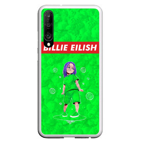 Чехол для Honor P30 с принтом BILLIE EILISH GREEN в Кировске, Силикон | Область печати: задняя сторона чехла, без боковых панелей | Тематика изображения на принте: bad guy | billie | eilish | ocean eyes | айлиш | билли | девушка | певица | эйлиш