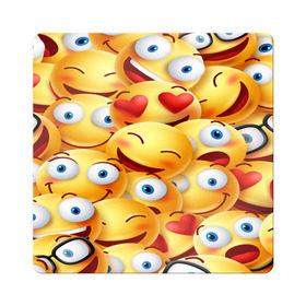 Магнит виниловый Квадрат с принтом emoji в Кировске, полимерный материал с магнитным слоем | размер 9*9 см, закругленные углы | emoji | настроение | позитив | смайлики | смайлы | стикеры | текстура смайл | улыбки | фон смайл | эмодзи