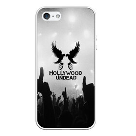 Чехол для iPhone 5/5S матовый с принтом HOLLYWOOD UNDEAD в Кировске, Силикон | Область печати: задняя сторона чехла, без боковых панелей | charlie scene | danny | funny man | hollywood undead | j dog | johnny 3 tears | logo | music | rock | альтернатива | металл | музыка | музыкальный | рок