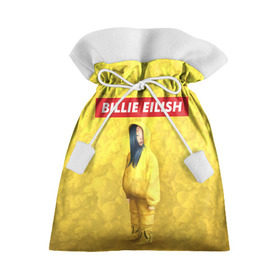 Подарочный 3D мешок с принтом BILLIE EILISH Yellow в Кировске, 100% полиэстер | Размер: 29*39 см | Тематика изображения на принте: 