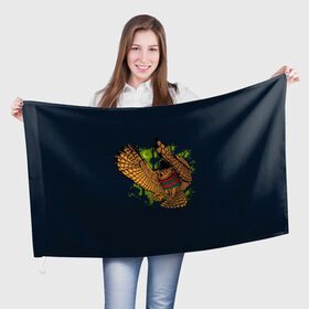 Флаг 3D с принтом Сова Фредди Крюгер в Кировске, 100% полиэстер | плотность ткани — 95 г/м2, размер — 67 х 109 см. Принт наносится с одной стороны | 
