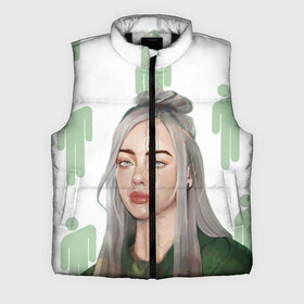 Мужской жилет утепленный 3D с принтом BILLIE EILISH в Кировске,  |  | bad guy | billie | eilish | ocean eyes | айлиш | билли | девушка | певица | эйлиш