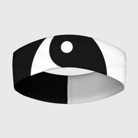 Повязка на голову 3D с принтом Инь   янь (1) в Кировске,  |  | black | signs | white. | ying   yang | белый | знаки | инь   янь | чёрный