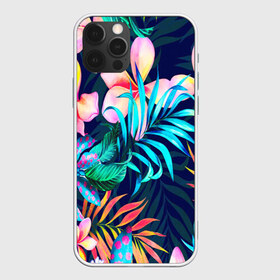 Чехол для iPhone 12 Pro Max с принтом TROPIC FLOWER в Кировске, Силикон |  | Тематика изображения на принте: bright | colorful | neon | retro | vintage | винтаж | неон | неоновые | пальмы | ретро | ретро неон | тропики | тропические листья