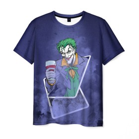 Мужская футболка 3D с принтом Joker from cards в Кировске, 100% полиэфир | прямой крой, круглый вырез горловины, длина до линии бедер | batman | dc | dc джокер | detective comics | harley | joker | shtatjoker | the joker | бетмен | джокер | злодей | харли