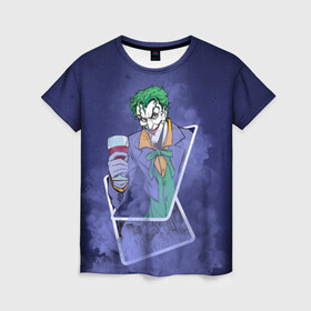 Женская футболка 3D с принтом Joker from cards в Кировске, 100% полиэфир ( синтетическое хлопкоподобное полотно) | прямой крой, круглый вырез горловины, длина до линии бедер | batman | dc | dc джокер | detective comics | harley | joker | shtatjoker | the joker | бетмен | джокер | злодей | харли
