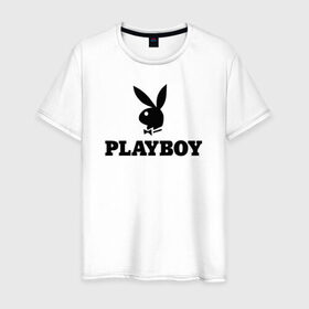 Мужская футболка хлопок с принтом Playboy в Кировске, 100% хлопок | прямой крой, круглый вырез горловины, длина до линии бедер, слегка спущенное плечо. | brazzers | cекс | merch | new sensations | playboy | private | tushy | бразерс | мерч | плейбой