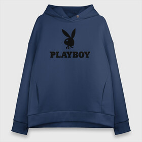 Женское худи Oversize хлопок с принтом Playboy в Кировске, френч-терри — 70% хлопок, 30% полиэстер. Мягкий теплый начес внутри —100% хлопок | боковые карманы, эластичные манжеты и нижняя кромка, капюшон на магнитной кнопке | brazzers | cекс | merch | new sensations | playboy | private | tushy | бразерс | мерч | плейбой