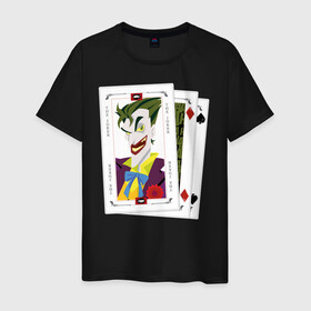 Мужская футболка хлопок с принтом  Joker cards в Кировске, 100% хлопок | прямой крой, круглый вырез горловины, длина до линии бедер, слегка спущенное плечо. | batman | dc | dc джокер | detective comics | harley | joker | shtatjoker | the joker | бетмен | джокер | злодей | харли